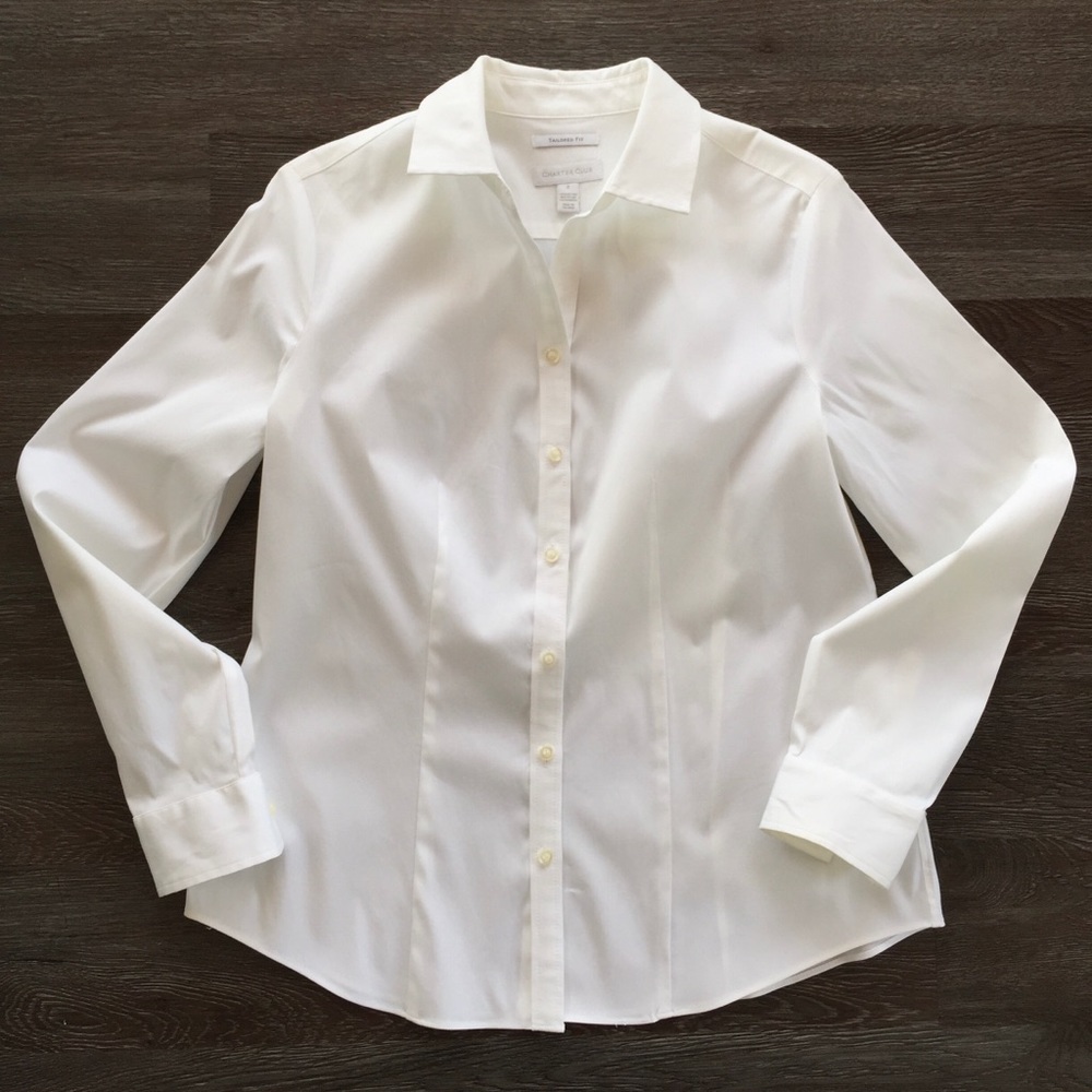❀ Charter Club Tailored Fit White Button Down ❀